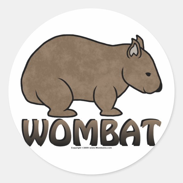 Wombat Logo II Runder Aufkleber (Vorderseite)