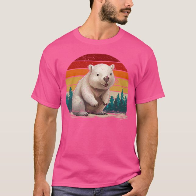 Wombat Lover Distressed Wombat T-Shirt (Vorderseite)