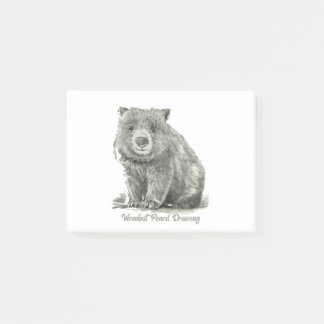 Wombat Pencil Zeichnend Post-it Klebezettel