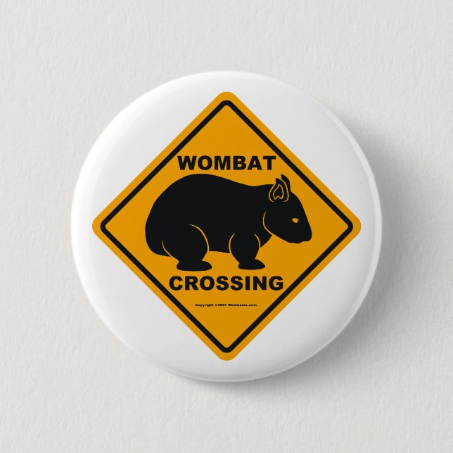 Wombat Überfahrt-Zeichen Button (Vorderseite)