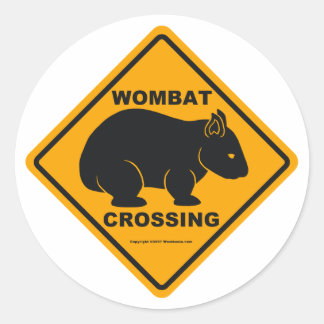 Wombat Überfahrt-Zeichen Runder Aufkleber