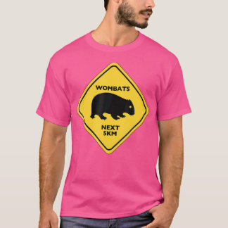 Wombat Warning Sign Funny T-Shirt