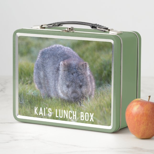 Wombat Wildlife Animal Australia, Niedlich Green Metall Brotdose (Beispiel)
