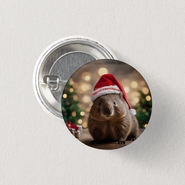 "Wombat Wonderland: Ein gemütlicher Heiligabend" Button (Vorne & Hinten)
