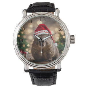 "Wombat Wonderland: Ein gemütlicher Weihnachtsaben Armbanduhr
