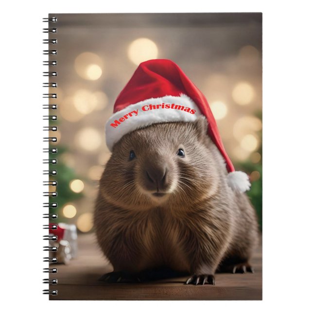 "Wombat Wonderland: Ein gemütlicher Weihnachtsaben Notizblock (Vorderseite)