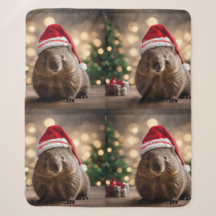 "Wombat Wonderland: Ein gemütlicher Weihnachtsaben Sherpadecke