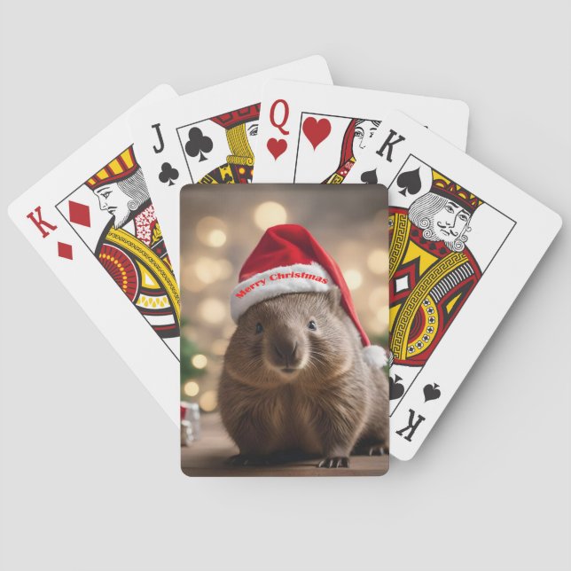 "Wombat Wonderland: Ein gemütlicher Weihnachtsaben Spielkarten (Rückseite)