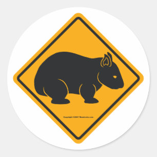 Wombat Zeichen (kein Text) Runder Aufkleber