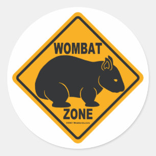 Wombat Zone-Zeichen Runder Aufkleber