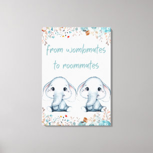 Wombmates zu Zimmergenossen Elefant-Kinderzimmer-W Leinwanddruck