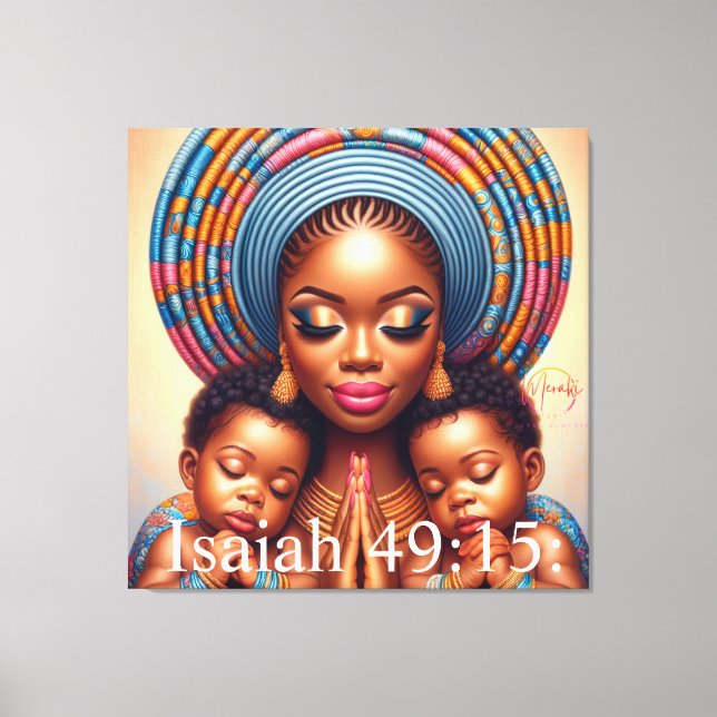 Women and child Isaiah 49:15: Leinwanddruck (Vorderseite)