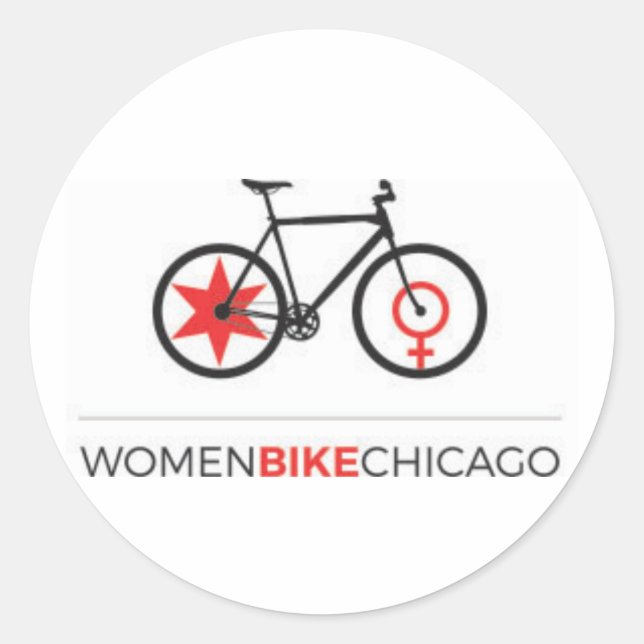 Women Bike Chicago - Aufkleber für urbanes Aufrech (Vorderseite)