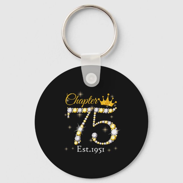 Women Chapter 75 Fabulous Est 1951 75th Birthday Q Schlüsselanhänger (Vorderseite)