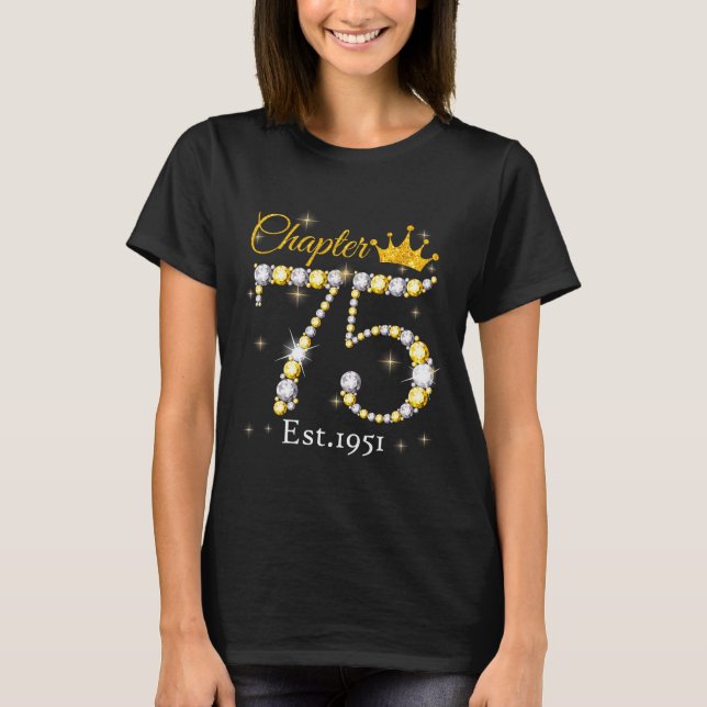 Women Chapter 75 Fabulous Est 1951 75th Birthday Q T-Shirt (Vorderseite)