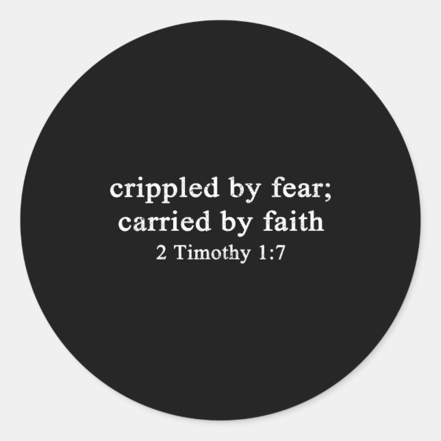 Women Christian Crippled By Fear Carried By Faith  Runder Aufkleber (Vorderseite)