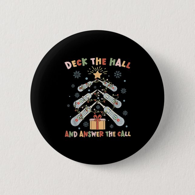 Women Christmas Icu Nurse Call Light Telemetry Hea Button (Vorderseite)