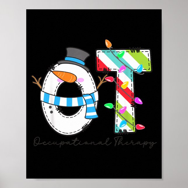 Women Christmas Occupational Therapy Ot Ota Snowma Poster (Vorne)