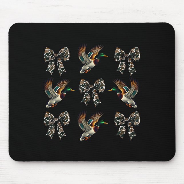 Women Duck Hunting Season Camo Coquette Bows Hunti Mousepad (Vorne)