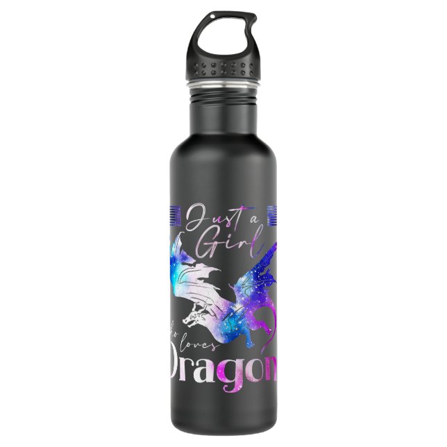 Women Girls Dragon Edelstahlflasche (Vorderseite)