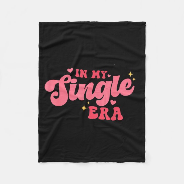 Women Groovy In My Single Era Anti-valentines Divo Fleecedecke (Vorderseite)