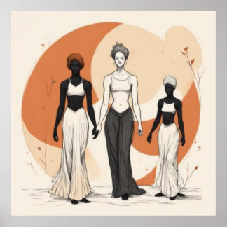 Women in Harmony – Zeitgenössische feminine Wandku Poster