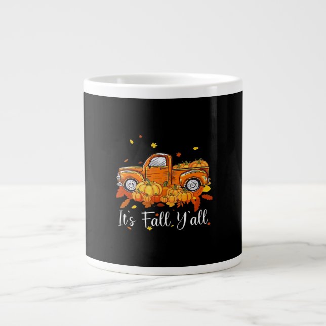 Women It’s Fall Y’all Pumpkin Autumn Tree Hello Fa Jumbo-Tasse (Vorderseite)