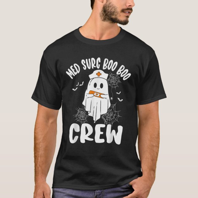 Women Med Surg Nurse Boo Crew Nursing Halloween  T-Shirt (Vorderseite)