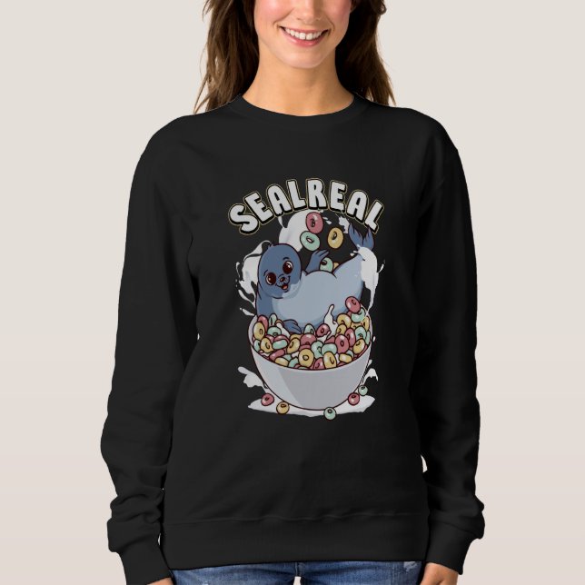 women men apparel animals seal sweatshirt (Vorderseite)