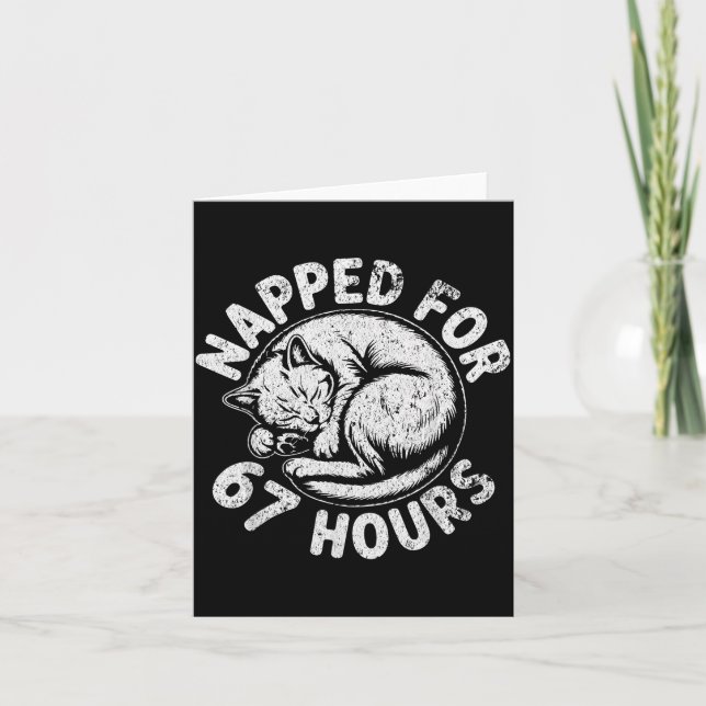 Women Napped For 67 Hours Funny Cat Lover Owner Gi Karte (Vorderseite)
