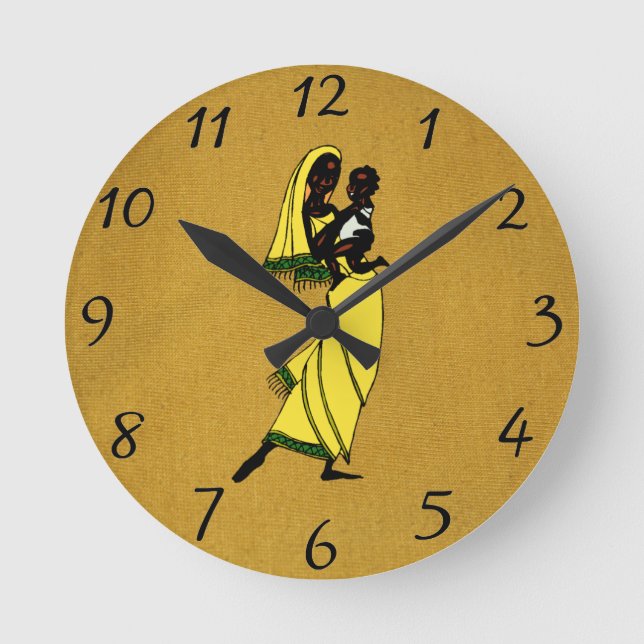 Women of Africa Wall Clock Runde Wanduhr (Vorderseite)