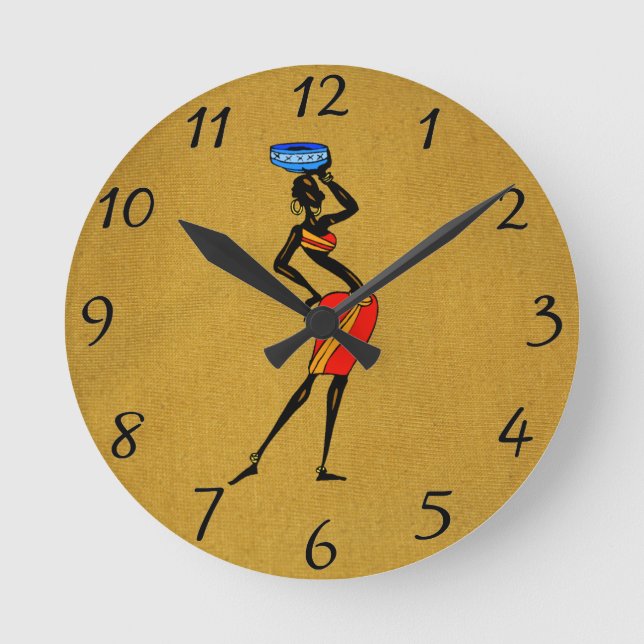 Women of Africa Wall Clock Runde Wanduhr (Vorderseite)