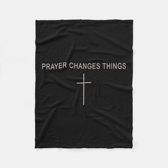 Women Prayer Changes Things Christian Minimalist T Fleecedecke (Vorderseite)