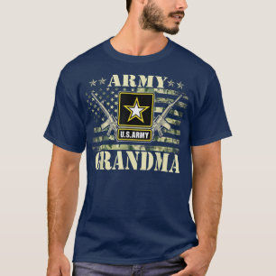 Women Proud Army Oma United Staaten USA Flag M T-Shirt