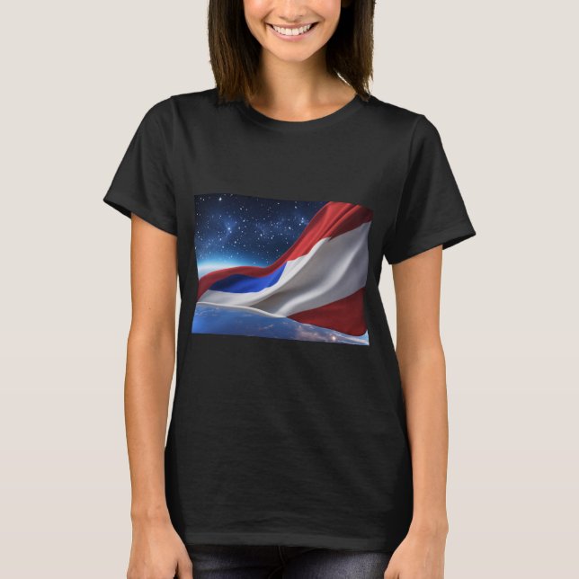 Women’s Basic T-Shirt with USA Flag Logo (Devant)