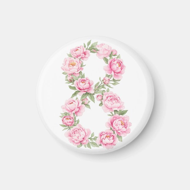 Women’s Day Peony Flower for March 8  Magnet (Vorne)