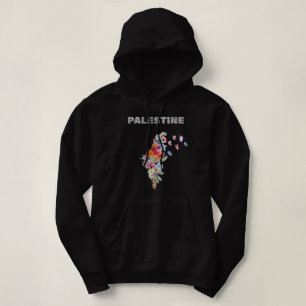 Women’s Palestine Hoodie – Florale Palästina-Karte