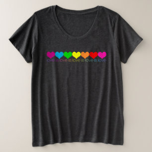 Women’s Plus Pride Rainbow Hearts L’amour est 