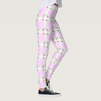 Women’s Valentine Heart & Flower Leggings