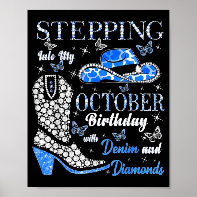Women Stepping Into My October Birthday With God G Poster (Vorne)