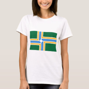 Women T Shirt mit der Flagge von Portland, Oregon