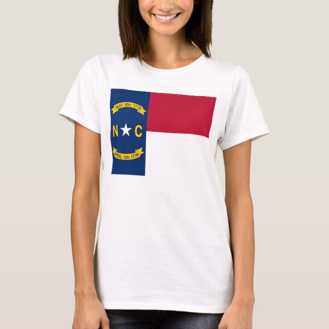 Women T Shirt mit Flag North Carolina Staat (Vorderseite)