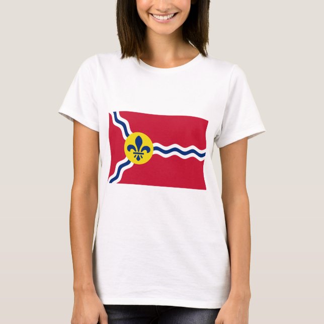 Women T Shirt mit Flag von St. Louis, Missouri (Vorderseite)