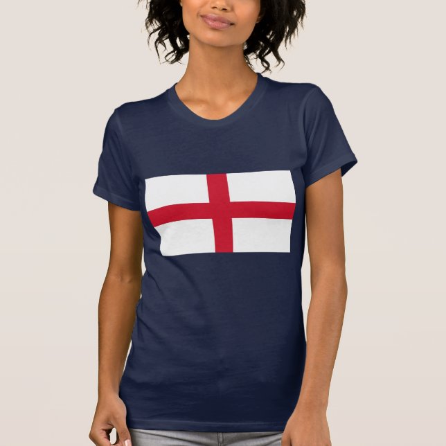 Women T Shirt mit Flagge in England (Vorderseite)