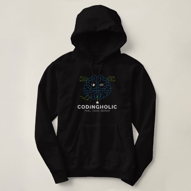 Women Tech Brain Circuit Coding Graphic Hoodie (Design vorne)