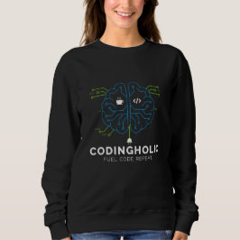 Women Tech Brain Circuit Coding Graphic IT Girls Sweatshirt