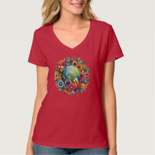 Women United World Inspiriert V-Neck T-Shirt