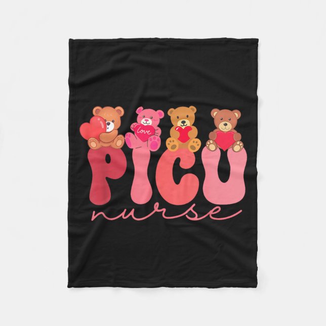Women Valentine Cu Nurse Pediatrics Cute Bears Ped Fleecedecke (Vorderseite)