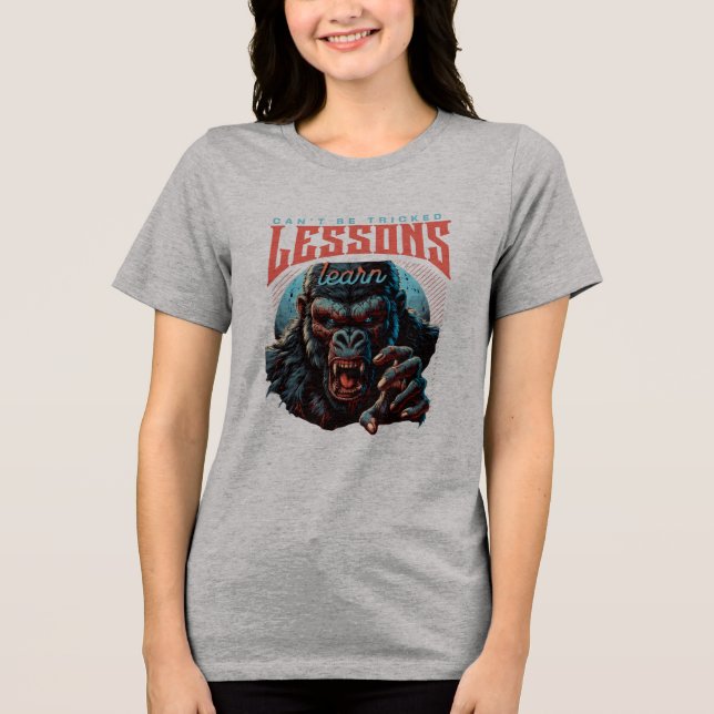 Women Wise Gorilla Lessons Learn T-Shirt Tri-Blend Shirt (Vorderseite)