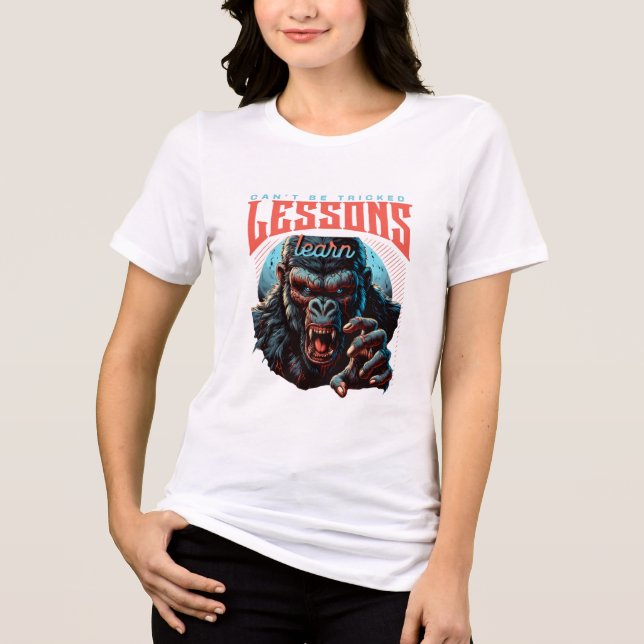 Women Wise Gorilla Lessons Learn T-Shirt Tri-Blend Shirt (Vorderseite)
